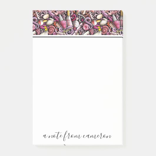Jouw naam toevoegen | Nail Studio Pattern Post-it® Notes (Voorkant)