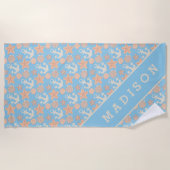 Jouw naam toevoegen | Nautisch patroonpasta Strandlaken (Voorkant)