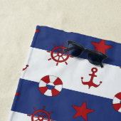 Jouw naam toevoegen | Nautische sterren en strips Strandlaken (In situ)