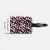 Jouw naam toevoegen | Neon Makeup Pattern Bagagelabel (Achterkant horizontaal)