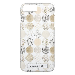 Jouw naam toevoegen   Neutraal Abstract cirkelpatr iPhone 8/7 Plus Hoesje