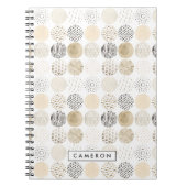 Jouw naam toevoegen | Neutraal Abstract cirkelpatr Notitieboek (Voorkant)