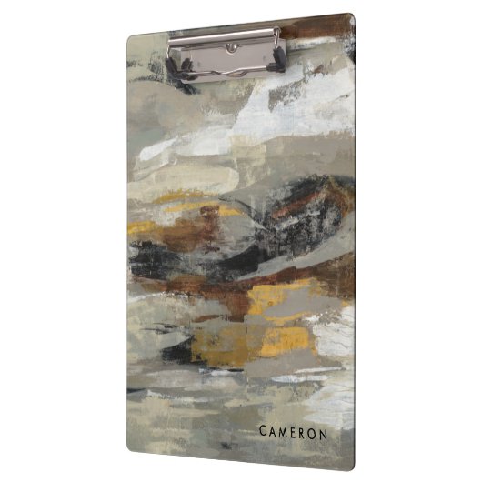 Jouw naam toevoegen | Neutrale Abstracte grijze af Klembord (Links)