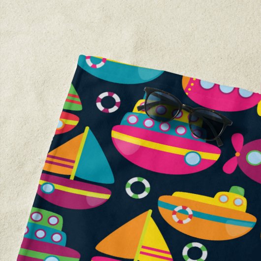 Jouw naam toevoegen | Ocean Transporttern Pattern Strandlaken (In situ)