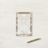 Jouw naam toevoegen | Ochre Ikat I Post-it® Notes (Op bureau)