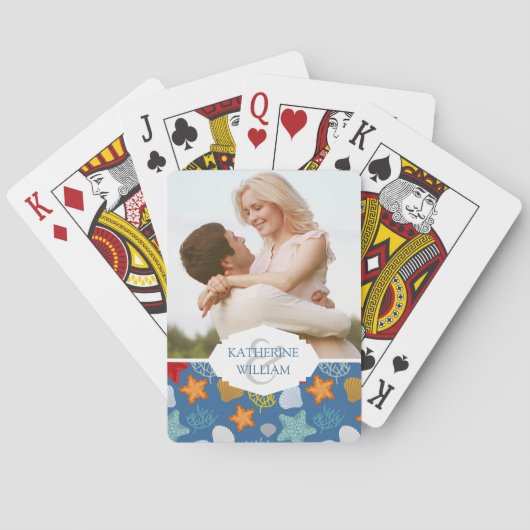 Jouw naam toevoegen | Onderwaterlooppatroon Speelkaarten (Achterkant)