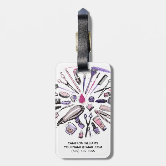 Jouw naam toevoegen | Ontwerp van nieuwe cirkel Bagagelabel (Achterkant verticaal)