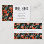 Jouw naam toevoegen | Oranje Abstract flessenpatro Visitekaartje (Voorkant / Achterkant)