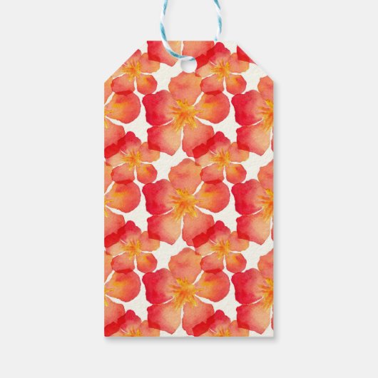 Jouw naam toevoegen | Oranje Oleander Floral Patte Cadeaulabel (Achterkant)