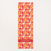 Jouw naam toevoegen | Oranje Oleander Floral Patte Yogamat (Voorkant)