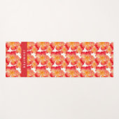 Jouw naam toevoegen | Oranje Oleander Floral Patte Yogamat (Voorkant (horizontaal))