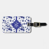 Jouw naam toevoegen | Oriental Sakura Branch Patte Bagagelabel (Voorkant horizontaal)