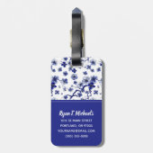 Jouw naam toevoegen | Oriental Sakura Branch Patte Bagagelabel (Achterkant verticaal)