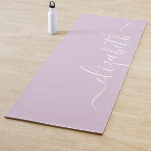 Jouw naam toevoegen | Paars handschrift Yogamat (In situ)
