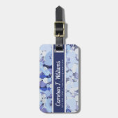 Jouw naam toevoegen | Paars microbe-patroon Bagagelabel (Voorkant verticaal)