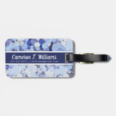 Jouw naam toevoegen | Paars microbe-patroon Bagagelabel (Achterkant horizontaal)