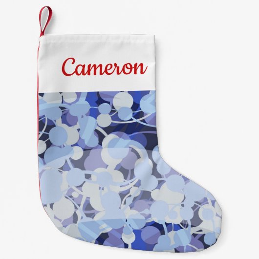 Jouw naam toevoegen | Paars microbe-patroon Kleine Kerstsok (Voorkant)