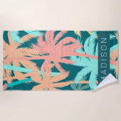 Jouw naam toevoegen | Palmboomstammen Strandlaken (Voorkant)