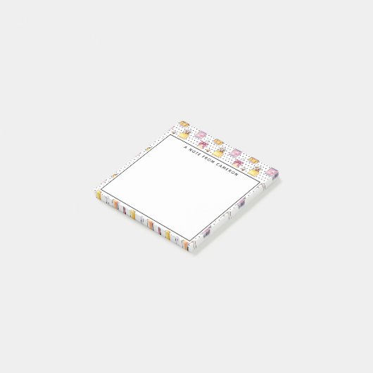 Jouw naam toevoegen | Parfum flespatroon Post-it® Notes (Schuin)