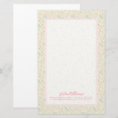Jouw naam toevoegen | Pastel Happy Teeth Pattern Briefpapier (Voorkant / Achterkant)
