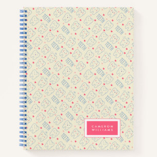 Jouw naam toevoegen   Pastel Happy Teeth Pattern Notitieboek