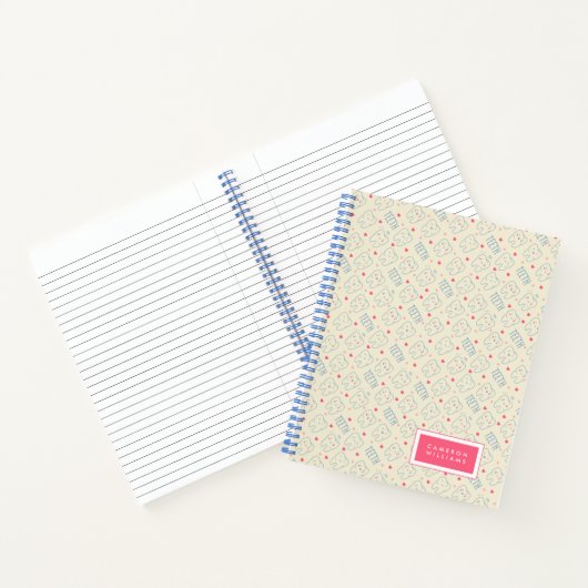 Jouw naam toevoegen | Pastel Happy Teeth Pattern Notitieboek (Binnen)