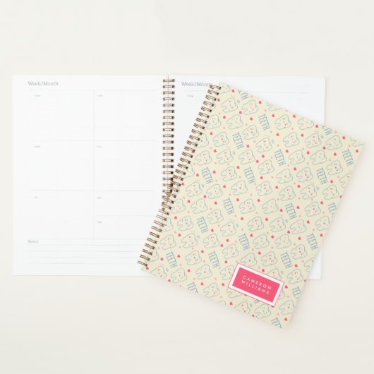 Jouw naam toevoegen | Pastel Happy Teeth Pattern Planner (Display)