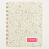Jouw naam toevoegen | Pastel Happy Teeth Pattern Planner (Voorkant)