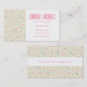 Jouw naam toevoegen | Pastel Happy Teeth Pattern Visitekaartje (Voorkant / Achterkant)