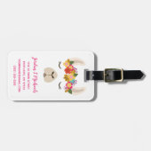 Jouw naam toevoegen | Patroon Alpaca & Flowers Bagagelabel (Voorkant horizontaal)