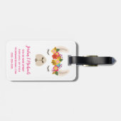 Jouw naam toevoegen | Patroon Alpaca & Flowers Bagagelabel (Achterkant horizontaal)