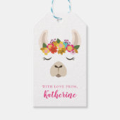 Jouw naam toevoegen | Patroon Alpaca & Flowers Cadeaulabel (Voorkant)