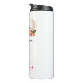 Jouw naam toevoegen | Patroon Alpaca & Flowers Thermosbeker (Geroteerd rechts)