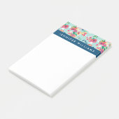 Jouw naam toevoegen | Patroon geverfde bloemen Post-it® Notes (Schuin)