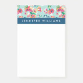 Jouw naam toevoegen | Patroon geverfde bloemen Post-it® Notes (Voorkant)