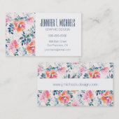 Jouw naam toevoegen | Patroon met geschilde Rozen Visitekaartje (Voorkant / Achterkant)