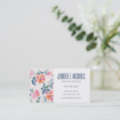 Jouw naam toevoegen | Patroon met geschilde Rozen Visitekaartje (Staand voorkant)