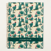 Jouw naam toevoegen | Patroon met groene en rode c Planner (Voorkant)