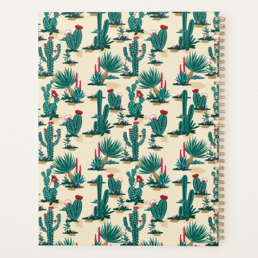 Jouw naam toevoegen | Patroon met groene en rode c Planner (Achterkant)