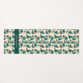 Jouw naam toevoegen | Patroon met groene en rode c Yogamat (Voorkant (horizontaal))