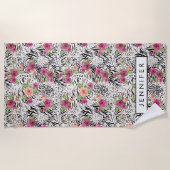 Jouw naam toevoegen | Patroon met proefdrukken Strandlaken (Voorkant)