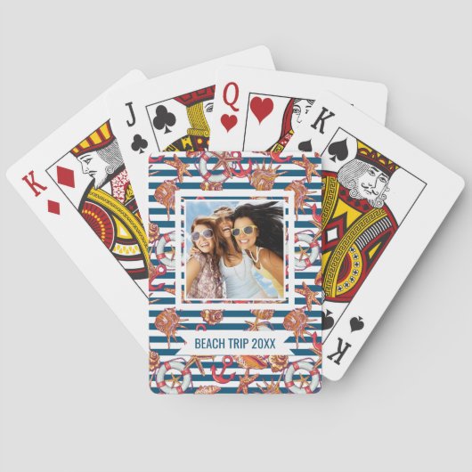 Jouw naam toevoegen | Patroon met staarten en staa Pokerkaarten (Achterkant)