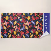 Jouw naam toevoegen | Patroon van de lammeren kikk Strandlaken (Voorkant)