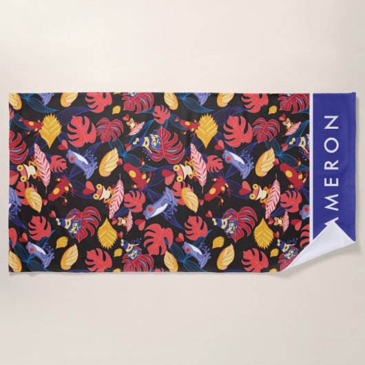 Jouw naam toevoegen | Patroon van de lammeren kikk Strandlaken (Voorkant)