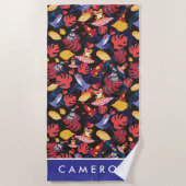 Jouw naam toevoegen | Patroon van de lammeren kikk Strandlaken (Voorkant)