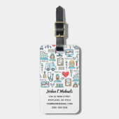 Jouw naam toevoegen | Patroon voor medisch ontwerp Bagagelabel (Voorkant verticaal)