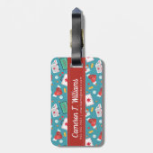 Jouw naam toevoegen | Patroon voor medische pictog Bagagelabel (Achterkant verticaal)