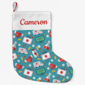 Jouw naam toevoegen | Patroon voor medische pictog Kleine Kerstsok (Voorkant)