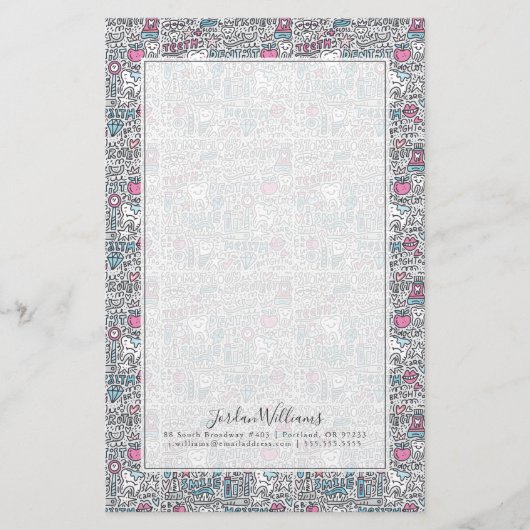 Jouw naam toevoegen | Patroon voor tandheelkundige Briefpapier (Voorkant)