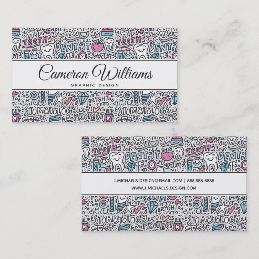 Jouw naam toevoegen | Patroon voor tandheelkundige Visitekaartje (Voorkant / Achterkant)